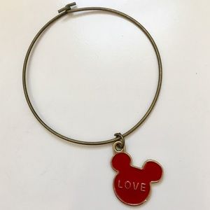 Red Disney Mickey Mouse Love Gold Bracelet